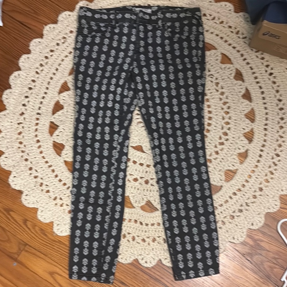 Free People chevron print skinny stretch crop leggings